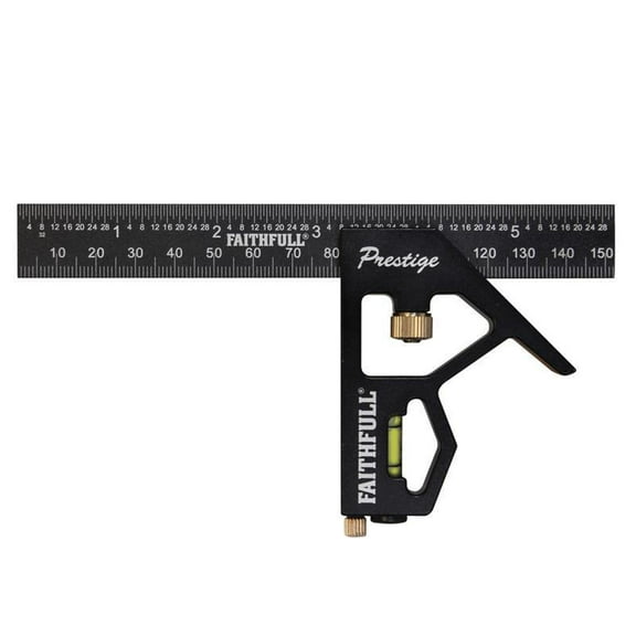 Faithfull - Prestige Combination Square Black Aluminium 150mm (6in)