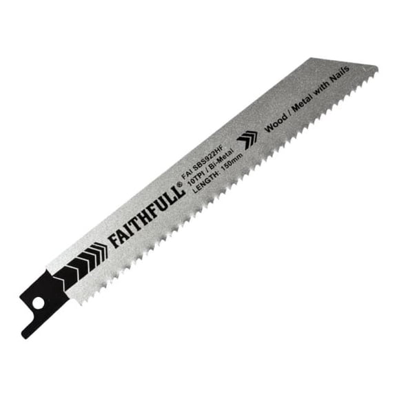 Faithfull - S922HF Bi-Metal Sabre Saw Blade Demolition 150mm 10 TPI (Pack 5)