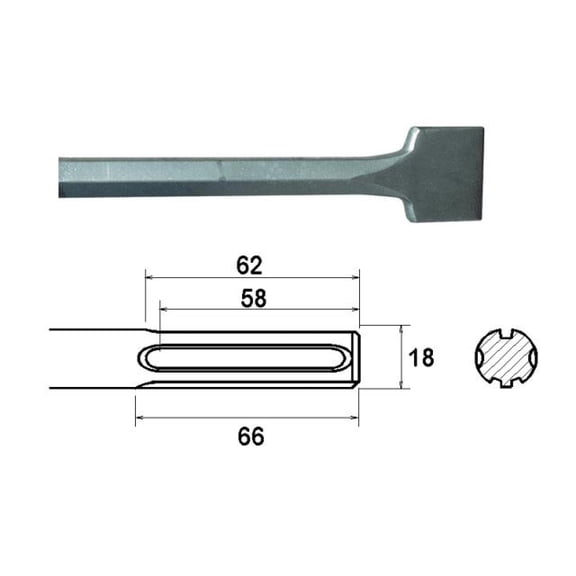 Faithfull - SDS Max Straight Scaling Chisel 75 x 300mm