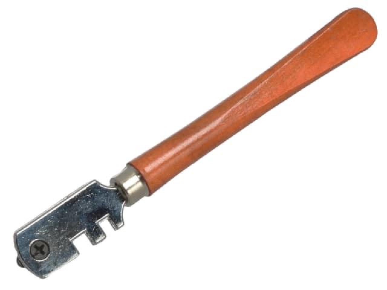 Faithfull - Six Wheel Glasscutter Tungsten Carbide - Wood Handle