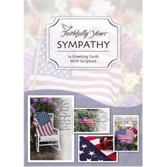 Faithfully Yours 166983 Sympathy Precious Memories Patriotic Boxer Card, Pack of 12