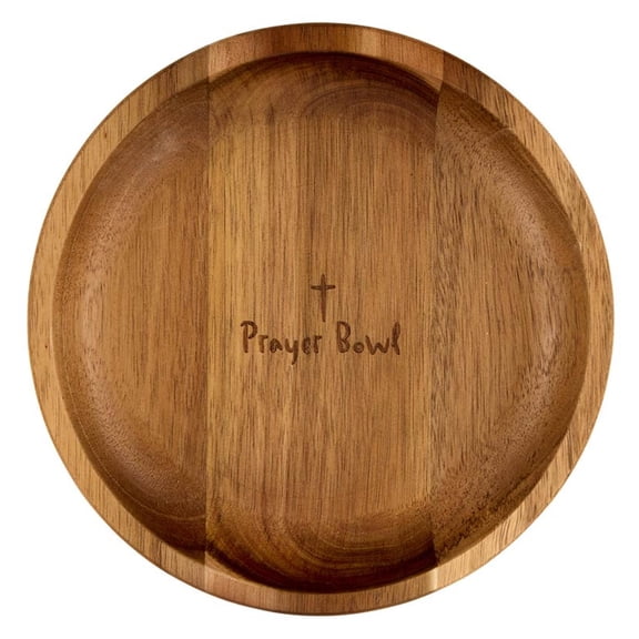 Faithworks Prayer Bowl - Inspirational Small Mango Wood Bowl with Prayer-Cards, 7.75", Round