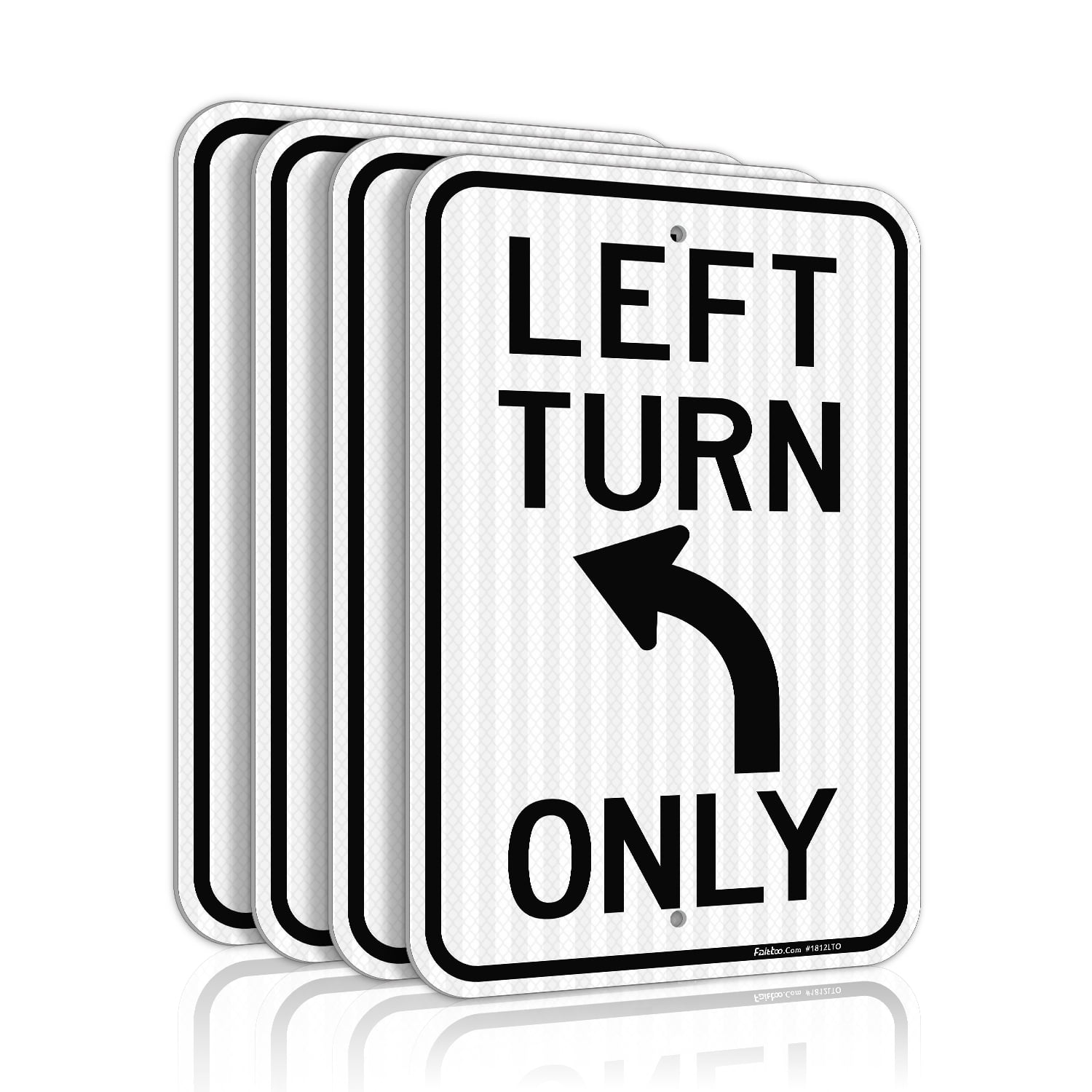 Aazon.co: Faittoo Left Turn Only Sign, 18 X 12 Engineer Grade