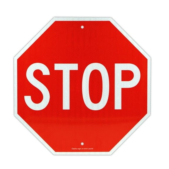 Faittoo Stop Sign, 24 x 24 Inches Octagon Engineer Grade Reflective Sheeting Street Slow Warning Signs