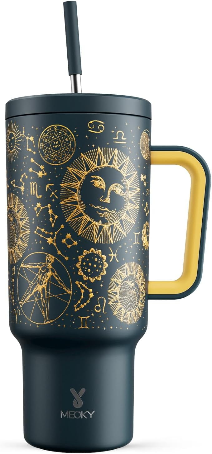 Faixsrc 40 oz Tumbler with Handle and Straw, Tumbler with Lid and Straw