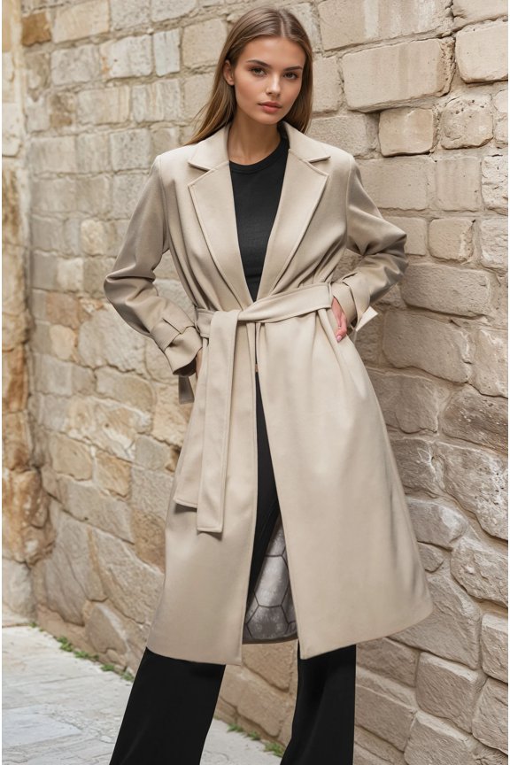 Wool Coat, Sand (Medium)