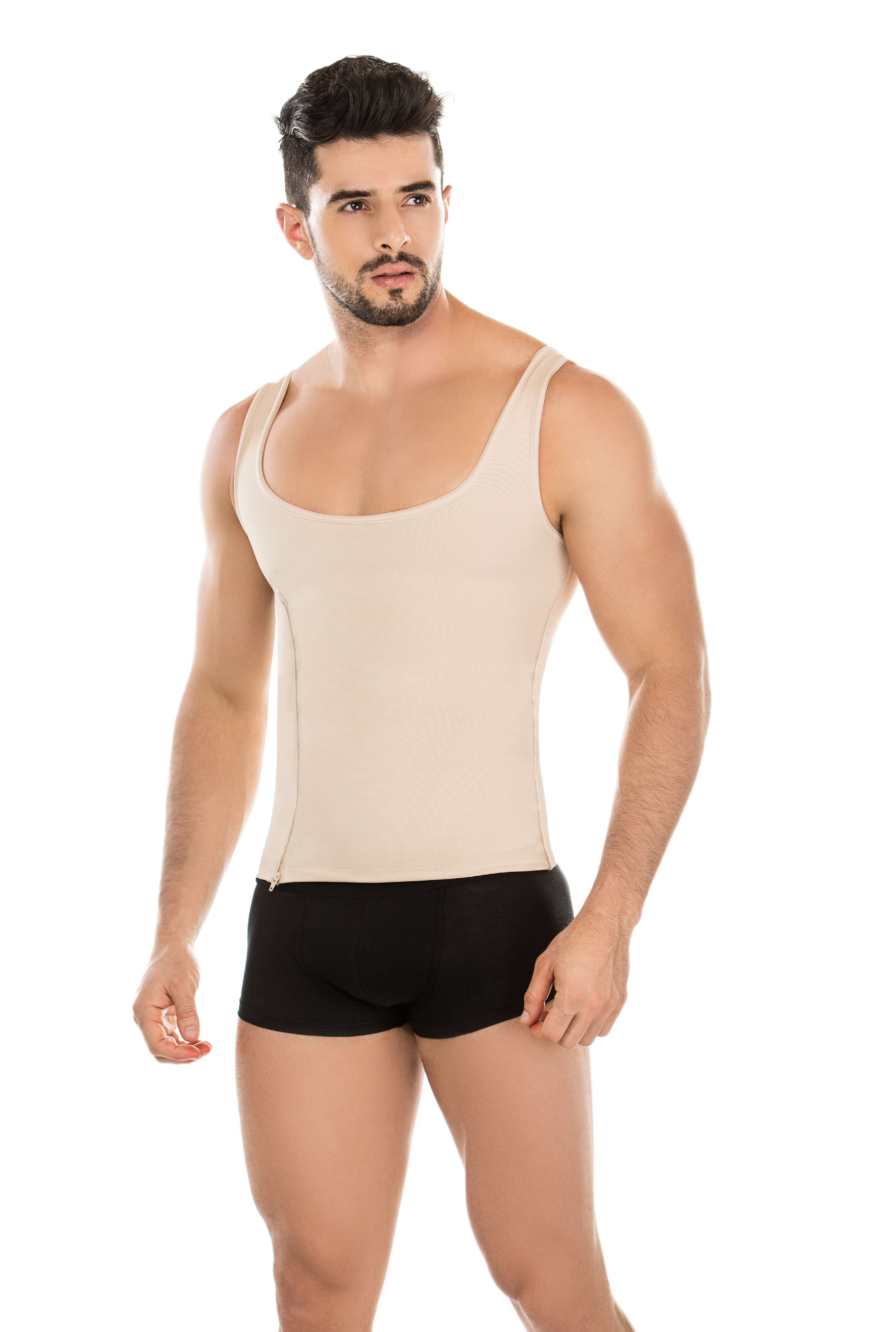 Fajas Colombianas Men's tank top zipper low back disc posture corrector faja  hombre reductora colombiana-Shapewear & Fajas USA 