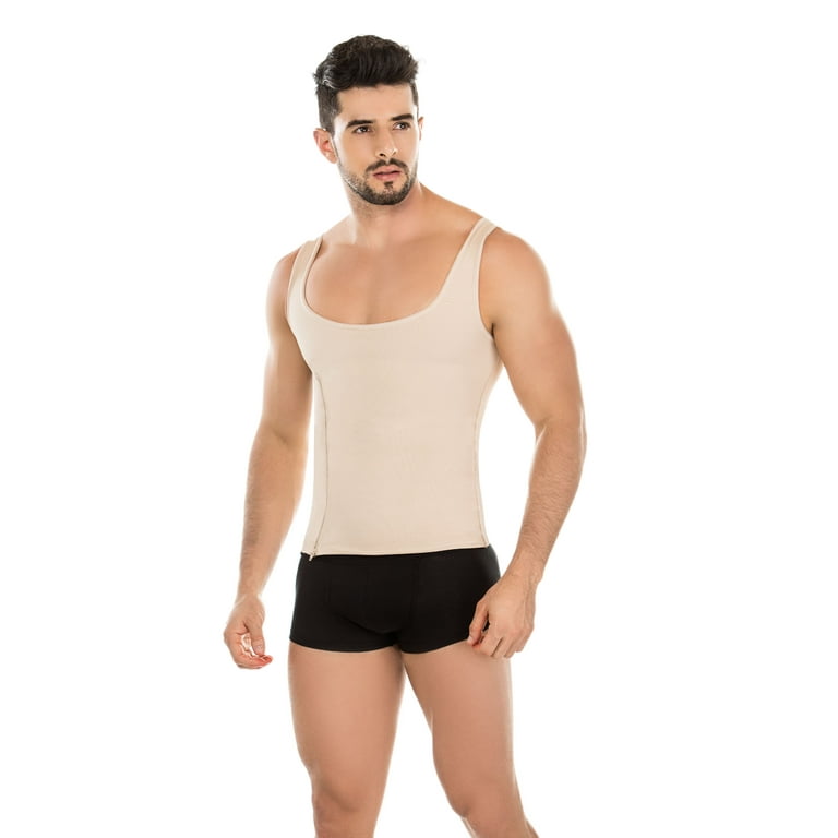 Fajas Colombianas Men’s tank top zipper low back disc posture corrector  faja hombre reductora colombiana-Shapewear & Fajas USA