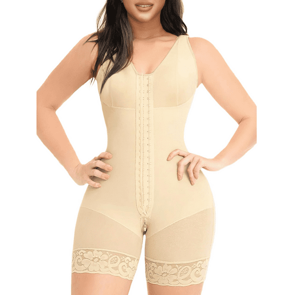 Fajas Colombianas Shapewear for Women Tummy Control Post Surgery Full Body Shaper Butt Lifter with Zipper Crotch