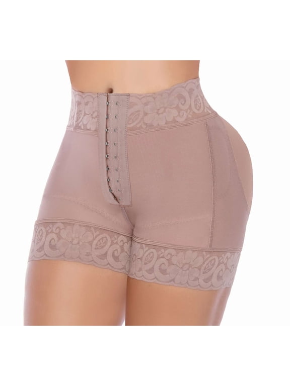 Fajas Levanta Cola Colombianas Reductoras Powernet | Butt Lifter Enhancer High Waist Panty Women Girdle | Hook Closure Cocoa 650C