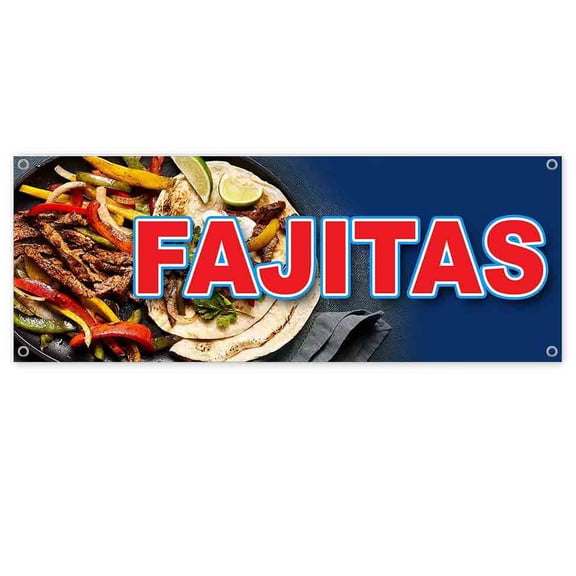 Fajitas 13 oz Vinyl Banner With Metal Grommets