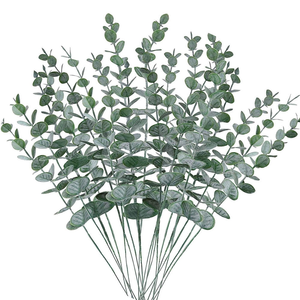 KIRIFLY 15 Artificial Eucalyptus Plant Leave (20 Count)