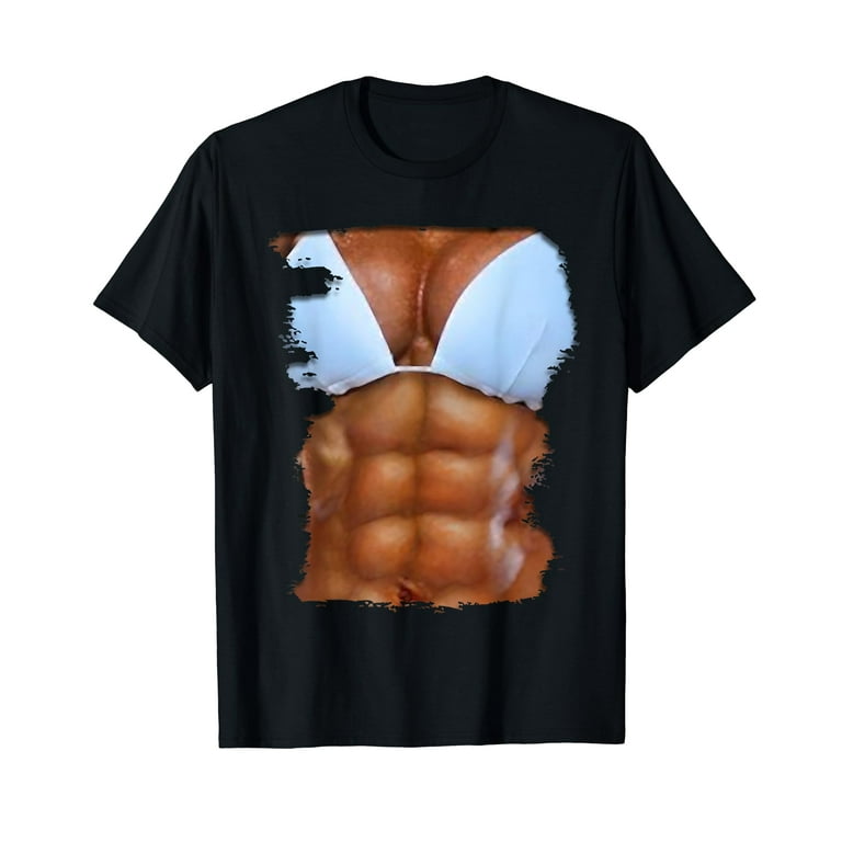Fake Abs T Shirt Funny Bikini Body Muscle Six Pack 3d Fake Abs T Shirt Funny Bikini Body Muscle Six Pack 3d
