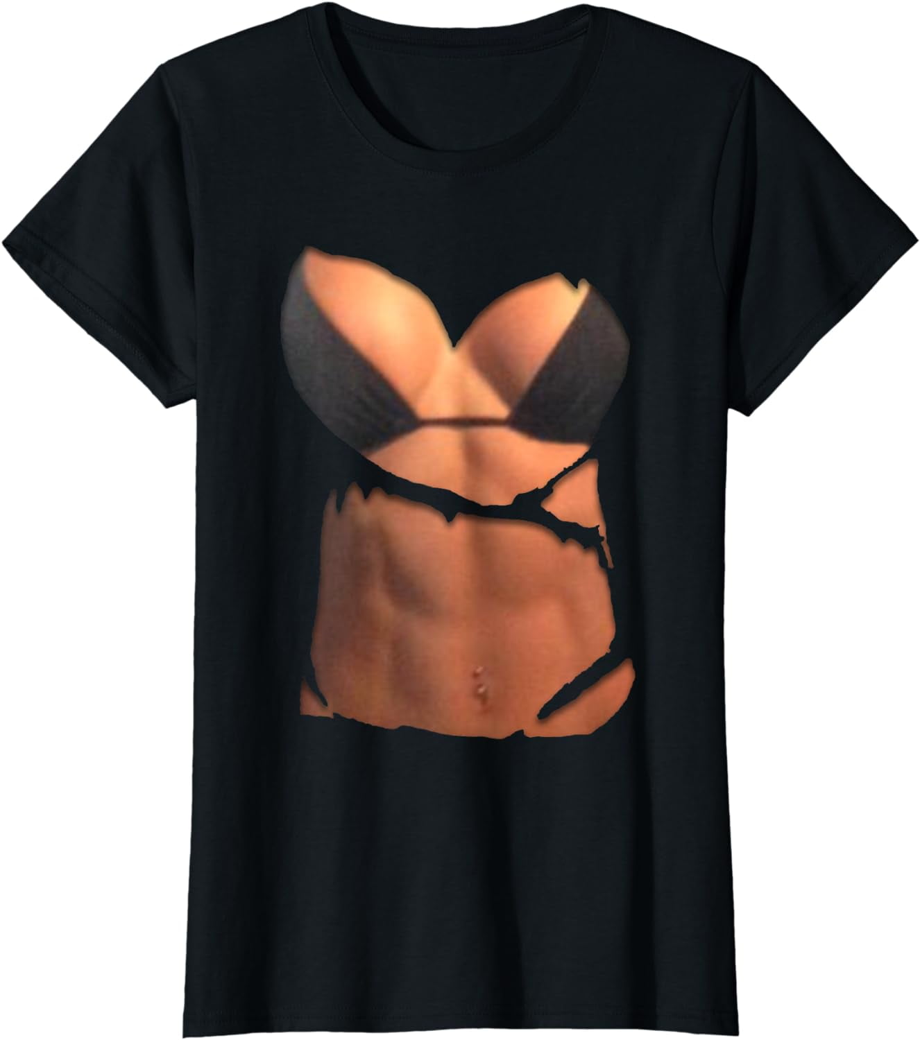 Fake Abs T Shirt Funny Bikini Body Muscle Six Pack 3D