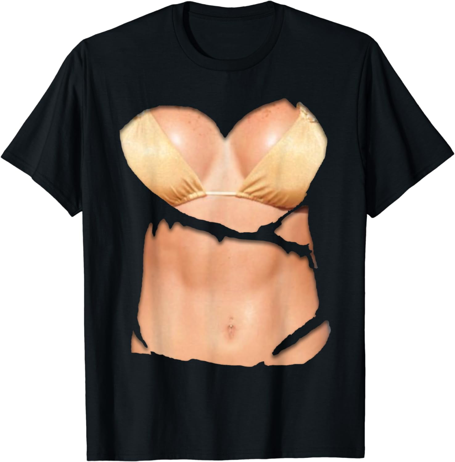 Fake Abs T Shirt Funny Bikini Body Muscle Six Pack 3D
