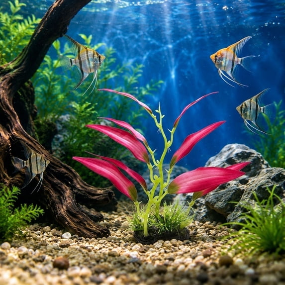 Fake Aquarium Plants Plastic for Fish Tank Decoration, Realistic Soft Artificial Greenery, Safe No Fade Hideout for Betta Shrimp Fish, Easy Aquascaping Freshwater Saltwater Tank Ornament