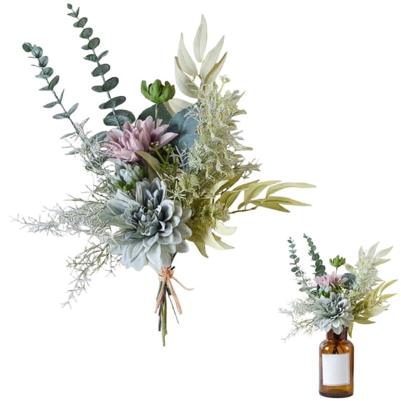 Fake Artificial Flowers Bouquet for Decoration, Silk Floral Arrangements Faux Flowers Plant Wedding Bride Bouquets Tables Centerpieces for Rustic Home Decor Indoor Vase Floral Table Decor (pink)