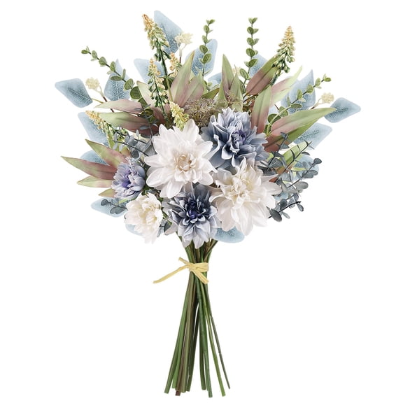 Fake Artificial Flowers Bouquet for Decoration, Silk Floral Arrangements Faux Flowers Plant Wedding Bride Bouquets Tables Centerpieces for Rustic Home Decor Indoor Vase Floral Table Decor