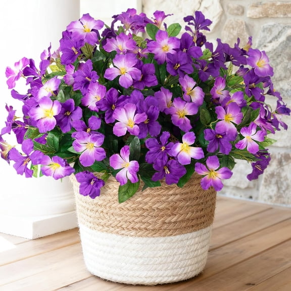 Fake Artificial Flowers for Outdoors 6 PCS Azalea Bouquet Silk Flowers for Outside UV Resistant Faux Flowers Plants for Outdoor Planters Realistic Spring Home Front Door Patio Garden Porch Decor