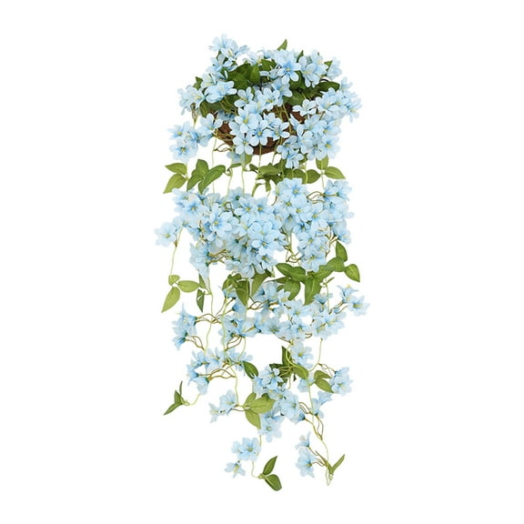 Fake Artificial Hanging Flowers for Outdoors Fake Plants Decoration, 2 Bundles Faux Silk Colorful Daisy Eucalyptus Realistic UV Resistant for Outside Home Planter Porch Patio Yard Decor(Yellow)