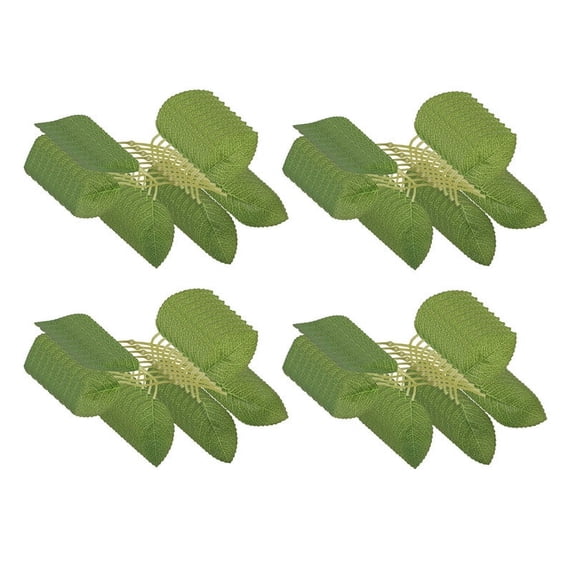 Fake Artificial Leaves for Roses Decorations - 36 Silk Green Flowers Leaf with Realistic Vines Flexible Stems