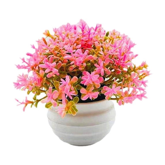 Fake Artificial Potted Flowers In Pot False Plants Outdoor Decor Home AU C3X6