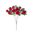 thumbnail image 1 of Artificial Roses 6 Pack 12 Inch Silk Rose Bouquets Bulk Realistic Flowers for Wedding Bridal Party Home Office Vase Centerpiece Table Decor DIY, 1 of 7