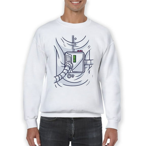 Fake Astronaut Costume Sweatshirt Men -Smartprints Designs, Male 5X-Large