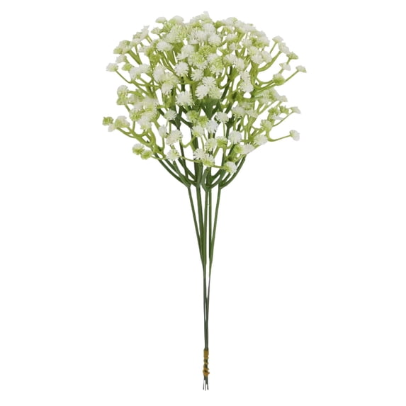 Fake Babys Breath Flowers 1 Pc Artificial Flowers Gypsophila DIY Floral Bouquets Faux Baby Breath Plastic Flower Fake Gypsophila Flower Arrangement Wedding Home Decor, 11.4 Inch, White and Green
