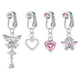 thumbnail image 1 of Fake Belly Ring For Women Faux Belly Button Piercing Clip on Belly Button Rings,4PCS, 1 of 6