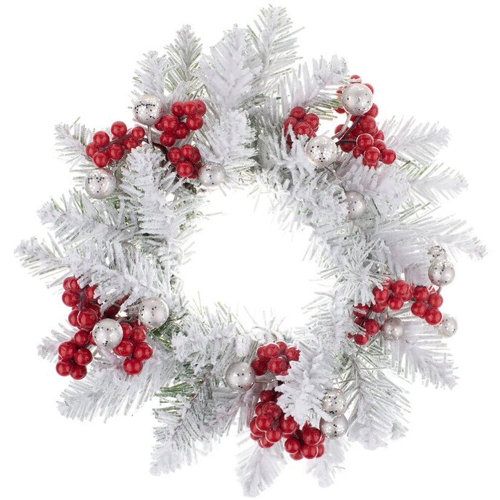 Fake Berry Wreath Candle Ring Garland Xmas Ornament Candle Stand