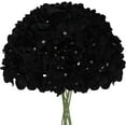thumbnail image 1 of Fake Black Hydrangea Artificial Flowers - Faux Silk Hydrangeas Flowers Heads with Stems Real Touch for Home Wedding Party Table Decor(Black,Black of ), 1 of 5