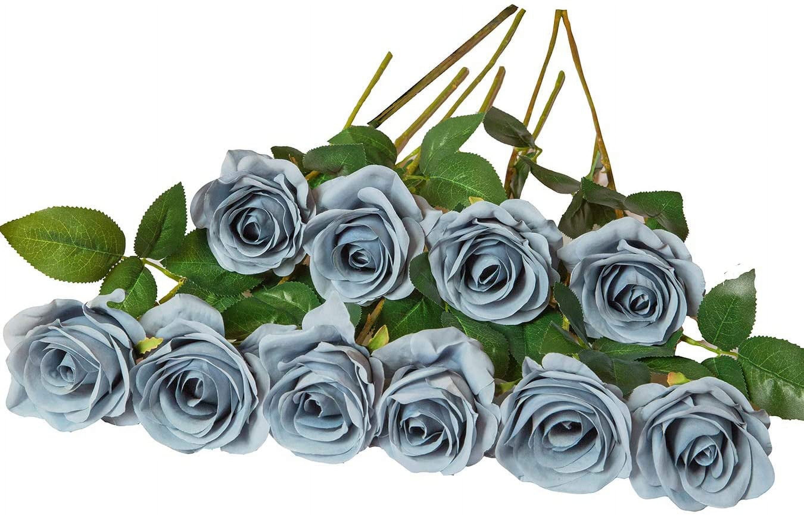 Fake Black Roses Artificial Silk Flowers Faux Rose Flower Long Stems ...