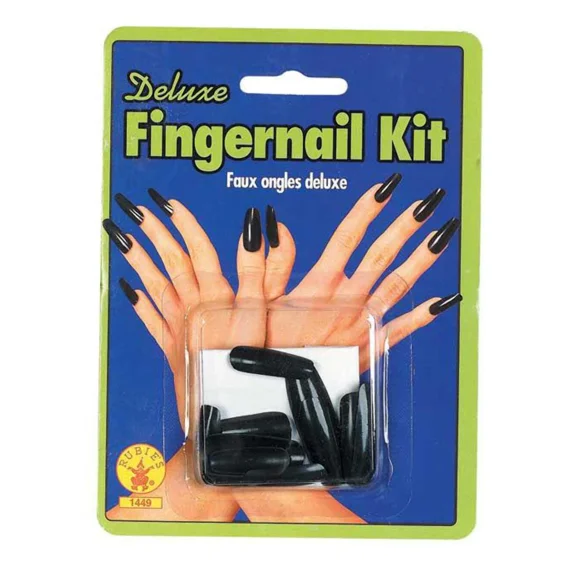 Fake Black Sculpted Horror Fingernails