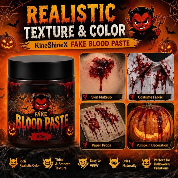Fake Blood Paste Halloween Makeup 2.5 Inch Scary Halloween Costumes Accessory for Zombie Party Haunted House Decor, 1 Pack
