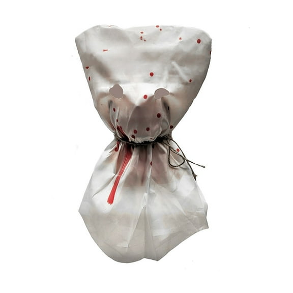 Fake Blood Spatter Hood Bloody White Hat Horror Movie Decor Halloween Party Costume Accessory
