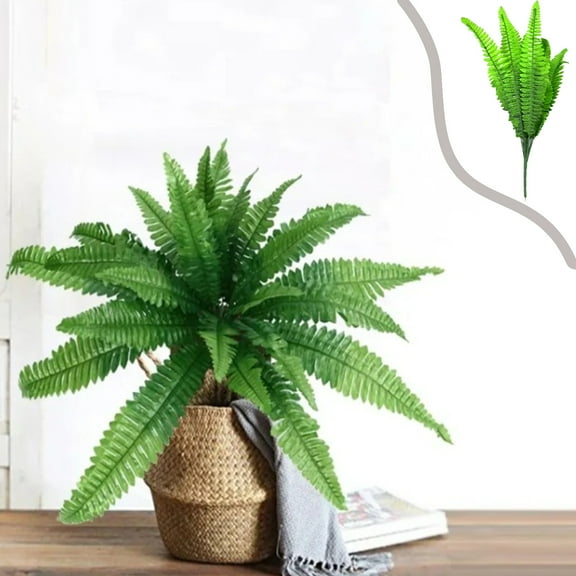 Fake Boston Ferns, Branches Artificial Ferns,Artificial Shrubs, Plastic Plants Persian Grass Fern Leaves Fake Bushes,Simulated Green Plant Persian Fern Silk Fern Christmas Green Plant Decoration