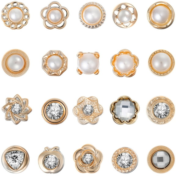 Fake Buttons,40Pcs Shirt Brooch Buttons Safety Button Pins No Sew Buttons Decorative Brooch Pins