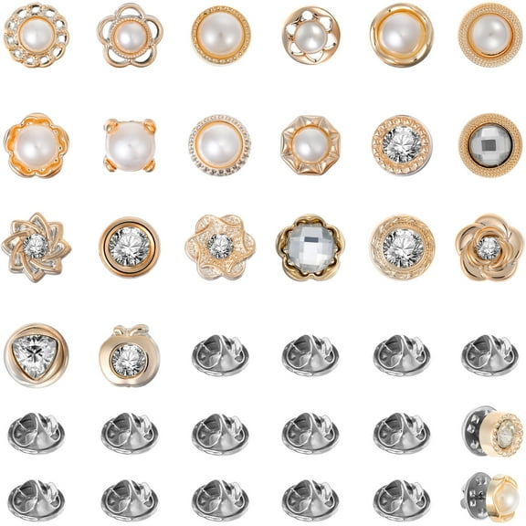 Toyandona 40Pcs Stylish Button Lapel Pins for Jeans and Shirts in Assorted Colors