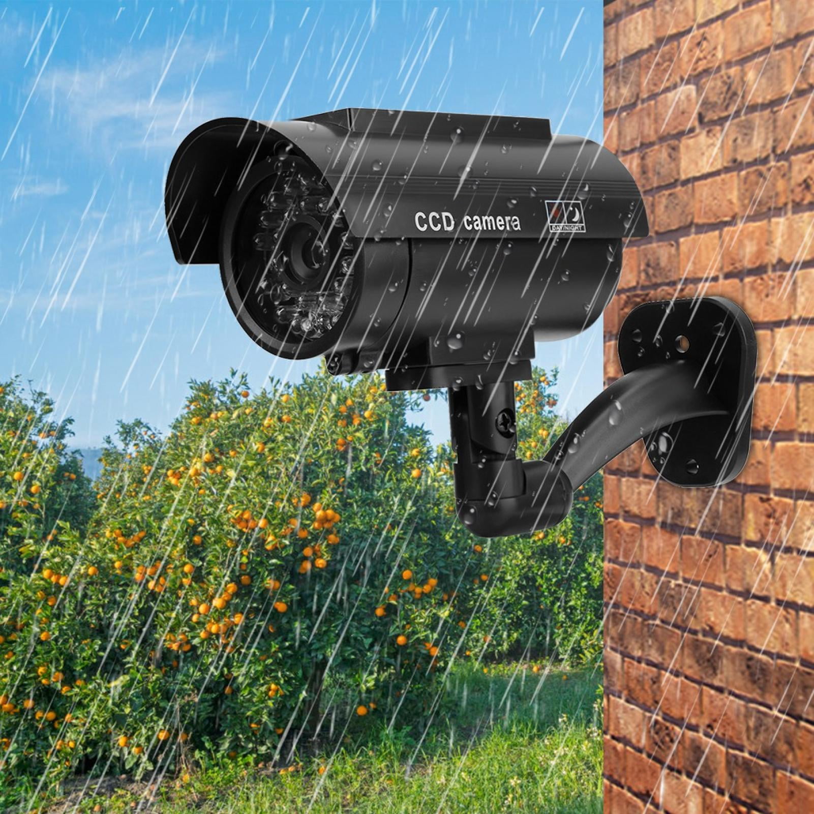 Wanfds Solar Powered Fake Security Camera, Dummy Simulated CCTV Surveillance System Led Pir Motion Sensor Detection Light Indoor Outdoor Home Office S