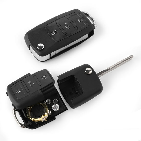 Fake Car Key Hidden Safe with Secret Compartment - Realistic Looking Key Fob to Store Jewelry or Valuables, 2 pack
