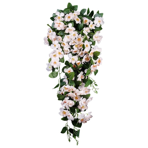 Fake Cherry Blossom Hanging Garland, Artificial Flower Vine for Bedroom Living Room, Silk Floral Wall Decor for Spring Wedding teen Shower Party, A Bunch of Artificial Flowers