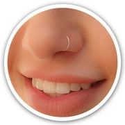 DUANHUI Fake Clip On Nose Ring 24g - No Piercing Needed - Smooth Tiny 925 Silver Fake Nose Piercing