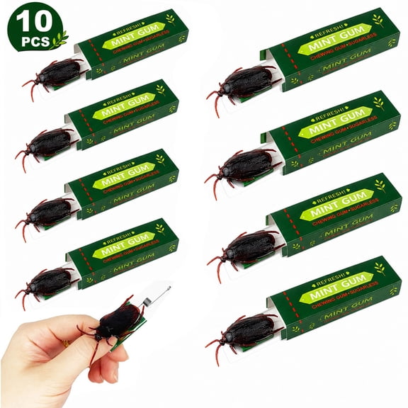 Fake Cockroach Prank Toy, Realistic Scary Bug Trick Gag Gift, Funny Shock Joke Insect For Halloween Party Multicolor 9X2Cm