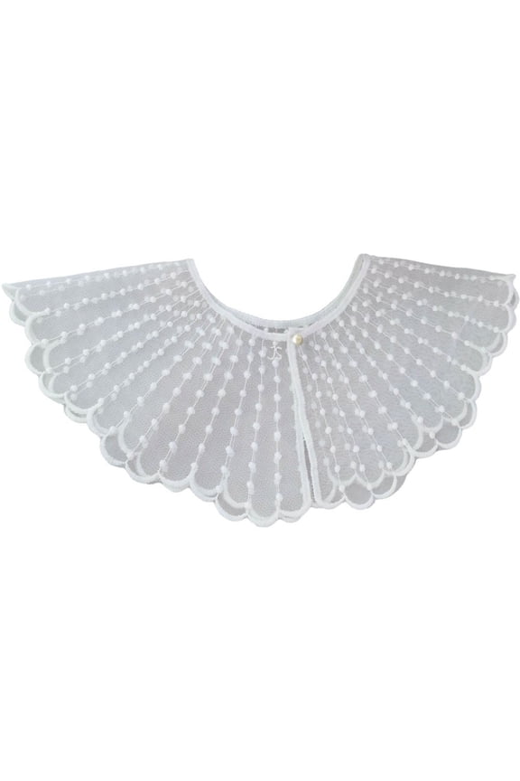 Fake Collar Blouse Detachable Collar For Women Clothes Accessories Fashion Ladies Shirt Collar Pearls Lace Embroidered Shawl