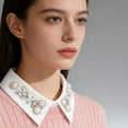thumbnail image 1 of Fake Collar Detachable Collar for Women, Rhinestone Plaid Christmas Blouse Collar, Faux Dickey Collar Accessory for Shirts Blouses Tops, Adjustable Stylish False Collar for Holiday Party Office, 1 of 5