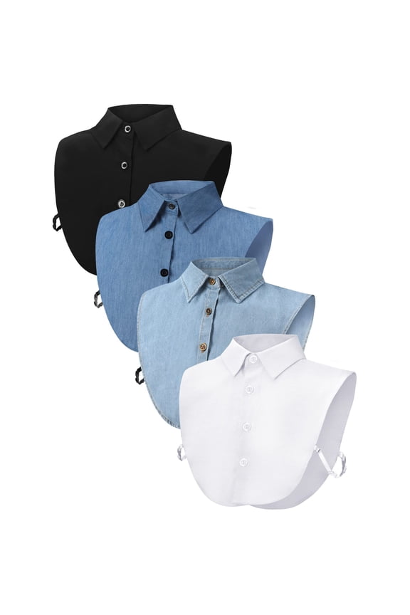 Fake Collar Detachable Dickey Collar Half Shirts Round Collar Blouse False Collar Top for Women Girls Outfits