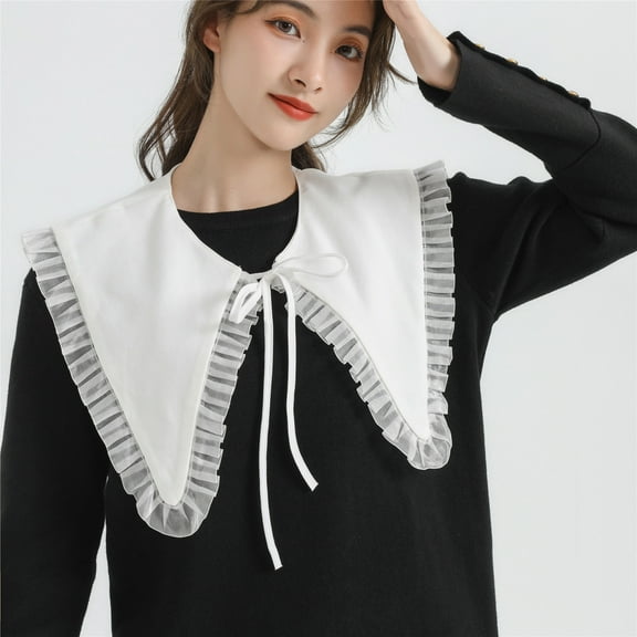 Fake Collar Shawl Detachable Blouse False Collar Cape Half Shirts Collar Wrap Top Elegant for Women Girls