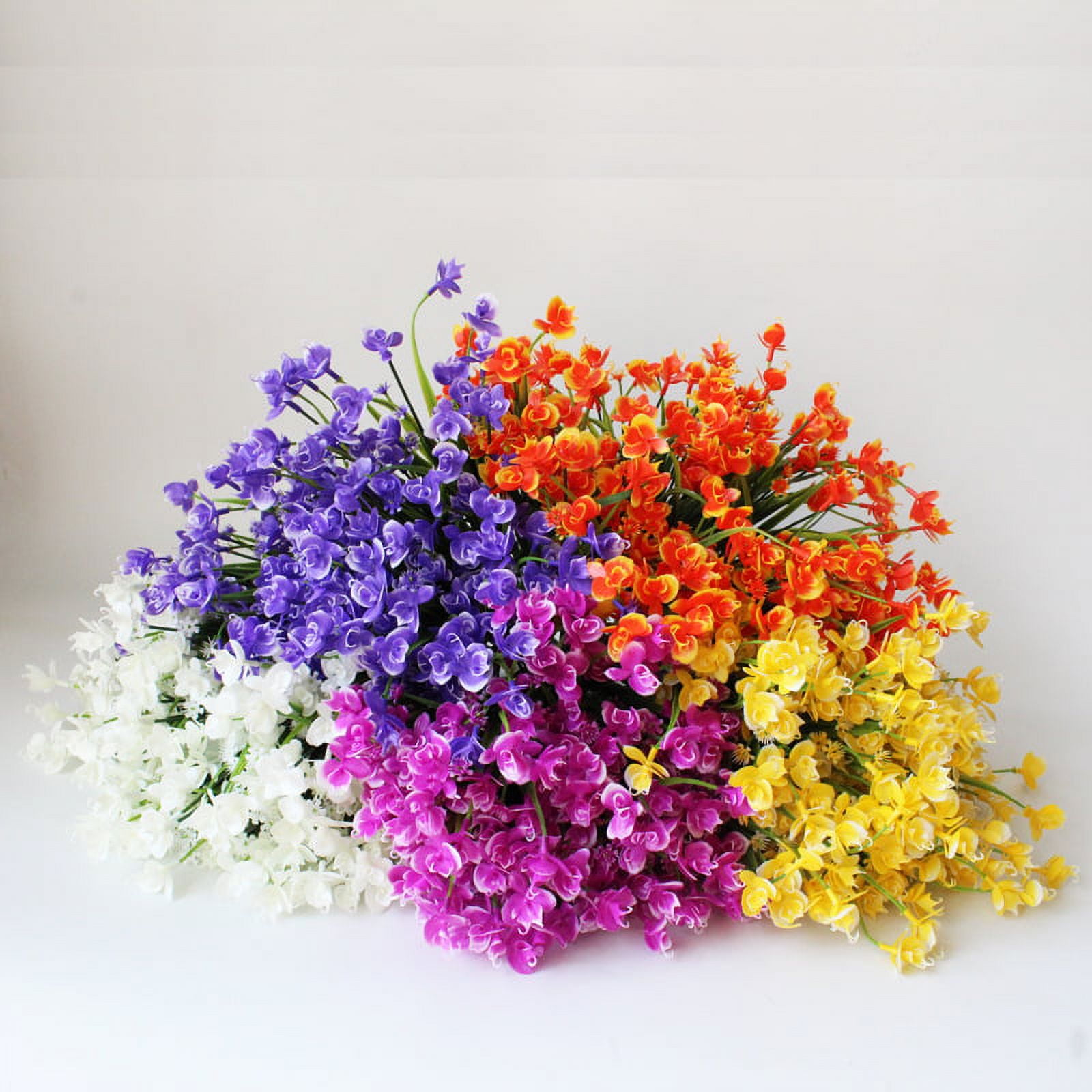 Fake Daisy Flowers Bouquet,Plastic Artificial Short Stem Plants for