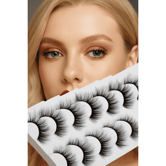 Fake EyeLashes Natural 10 Pairs Fluffy Soft Cat Eye Lashes Fake 3D False Eyelashes Gift for Halloween Chrismas Newyear Birthday